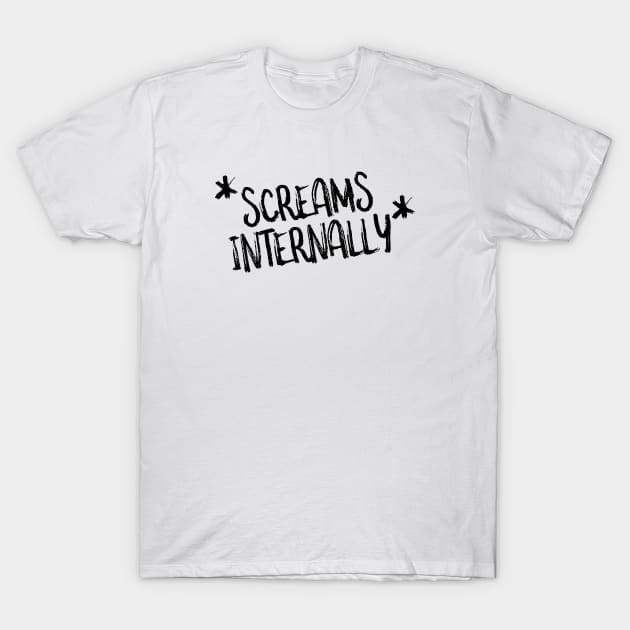 Screaming Internally Inside Thoughts T-Shirt by Commykaze